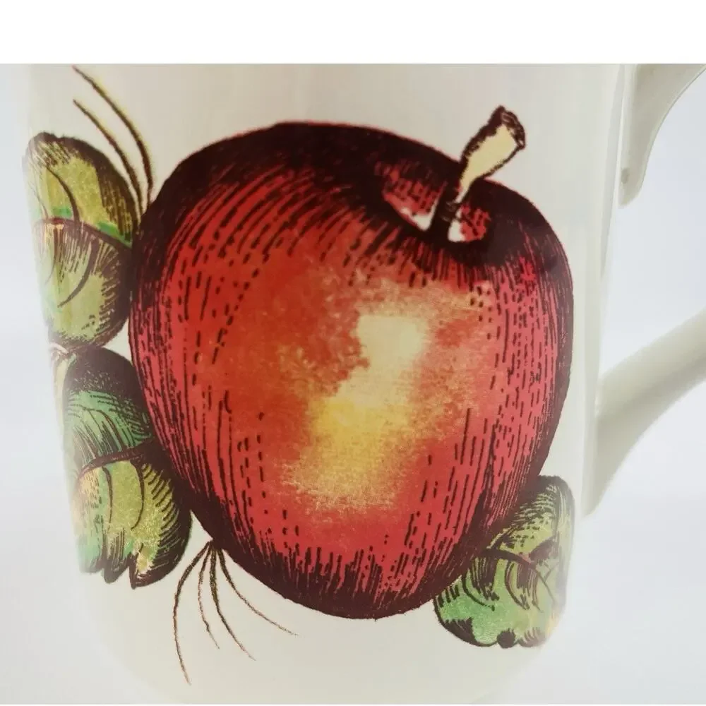 2 Pier 1 Coffee Mugs Made Italy Fruit Hawaii Flower Earthenware New Harvest Appl